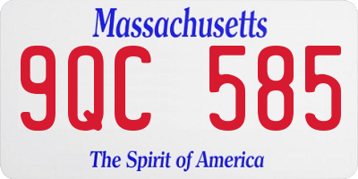 MA license plate 9QC585