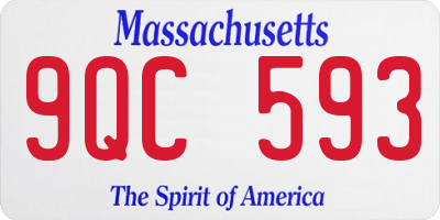 MA license plate 9QC593