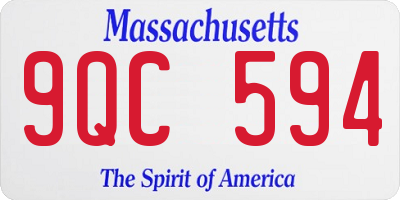 MA license plate 9QC594