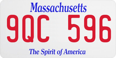 MA license plate 9QC596
