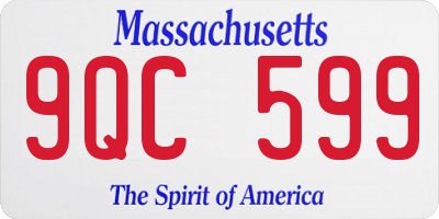 MA license plate 9QC599