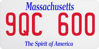 MA license plate 9QC600
