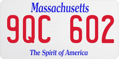 MA license plate 9QC602