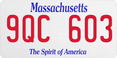 MA license plate 9QC603