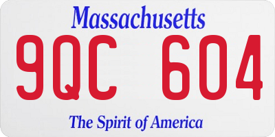 MA license plate 9QC604