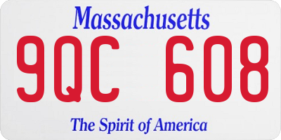MA license plate 9QC608