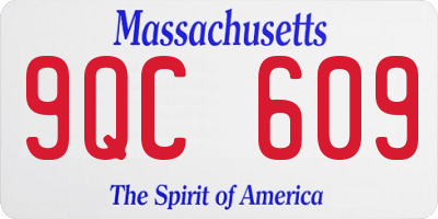 MA license plate 9QC609
