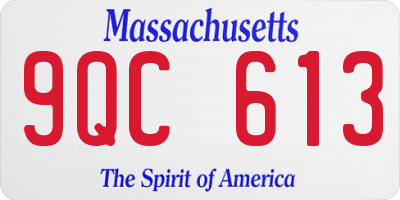 MA license plate 9QC613