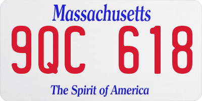 MA license plate 9QC618