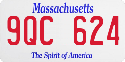 MA license plate 9QC624