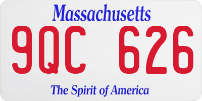 MA license plate 9QC626