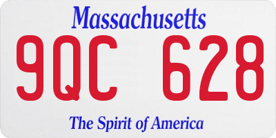 MA license plate 9QC628