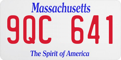 MA license plate 9QC641