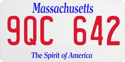 MA license plate 9QC642