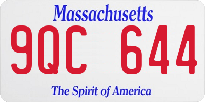 MA license plate 9QC644