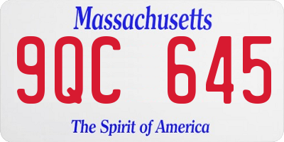 MA license plate 9QC645