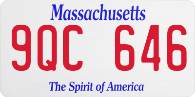 MA license plate 9QC646