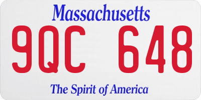 MA license plate 9QC648