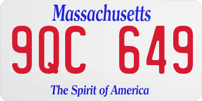 MA license plate 9QC649