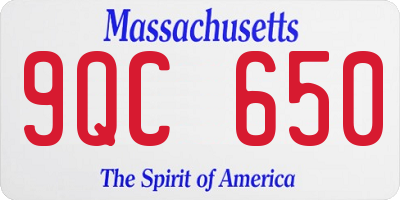 MA license plate 9QC650