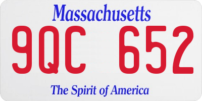 MA license plate 9QC652