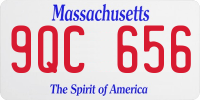 MA license plate 9QC656