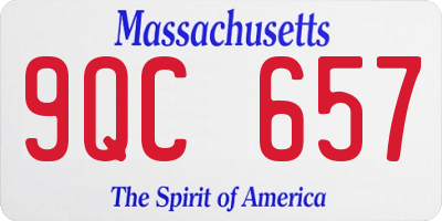 MA license plate 9QC657