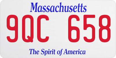 MA license plate 9QC658