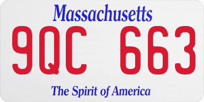MA license plate 9QC663