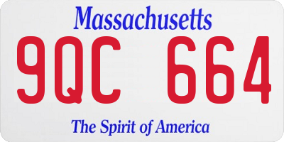 MA license plate 9QC664