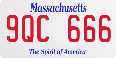 MA license plate 9QC666