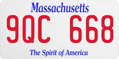 MA license plate 9QC668