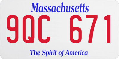 MA license plate 9QC671