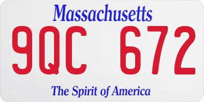 MA license plate 9QC672