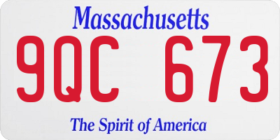 MA license plate 9QC673