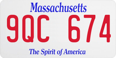 MA license plate 9QC674