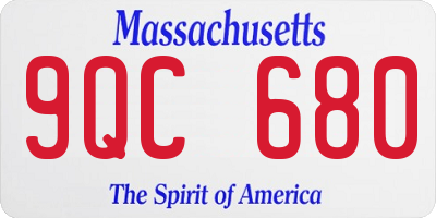 MA license plate 9QC680
