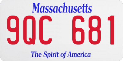 MA license plate 9QC681