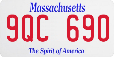 MA license plate 9QC690