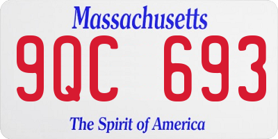 MA license plate 9QC693