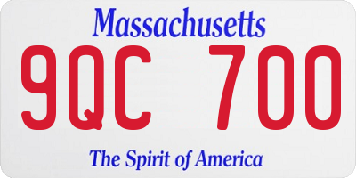 MA license plate 9QC700
