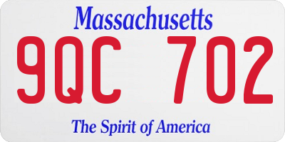 MA license plate 9QC702