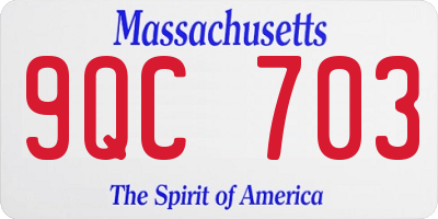 MA license plate 9QC703