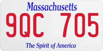 MA license plate 9QC705