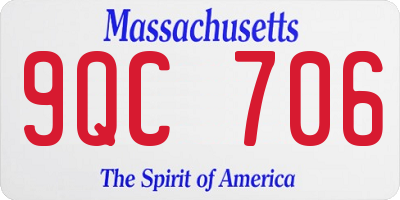 MA license plate 9QC706