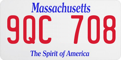 MA license plate 9QC708