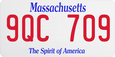 MA license plate 9QC709