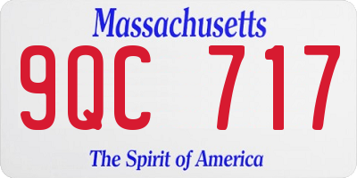 MA license plate 9QC717