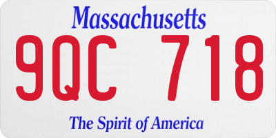 MA license plate 9QC718