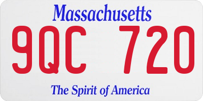 MA license plate 9QC720